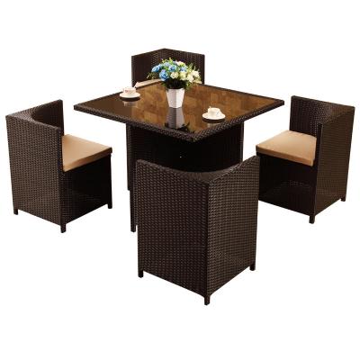 China Modern Rattan Sets Outdoor Furniture Patio Rattan Coffee Table Dining Table Chair Set for sale