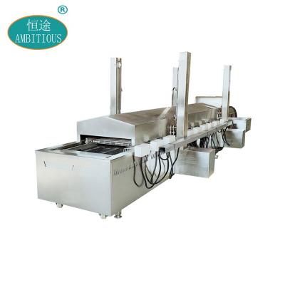 China Large Hotels Continuous Fryers Electric Belt Frying Machine Conveyor Belt Continuous Fryer For Samosas for sale