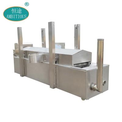 China Hotels Automatic Continuous Belt Conveyor Fryers Snacks Falafel Frying Machine Gas Conveyor Fryer for sale