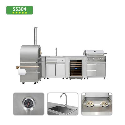 China Modern Outdoor Australian Grill BBQ Grill Cabinets Gas Fired Cart Factory Outdoor Kitchen for sale