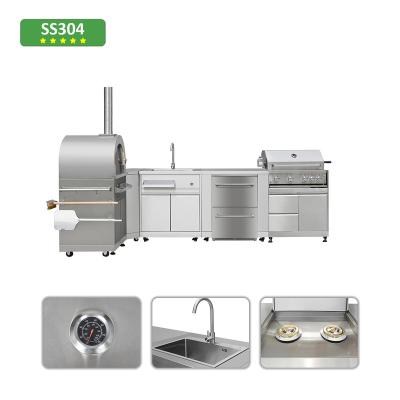 China Modern New Design Stainless Steel Cabinet Accessories Pizza Oven Gas Upright Outdoor Kitchen Cooking BBQ Grill for sale