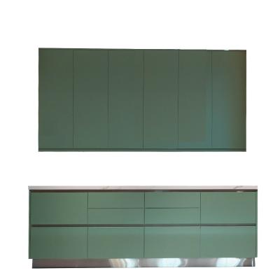 China Durable design handleless furniture light green glossy sideboard locker rendered in modern china sideboard for sale