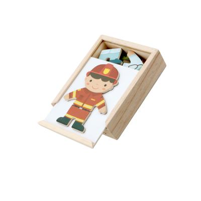 China New Style Educational Wooden Animal 3d Puzzle Educational Hot Selling Custom Wooden Jigsaw Puzzle Toy Box For Kids for sale