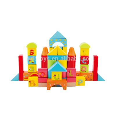 China Hot sale building toy fq brand children's education toy colored wooden alphabet blocks for kids for sale