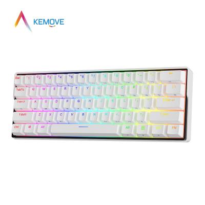 China Dropshipping KEMOVE Snowfox teclado DK61 60 percent 60% Teclas DK 61 60% mechanical keyboard wirelessRGB backlit wireless gaming keyboard for sale