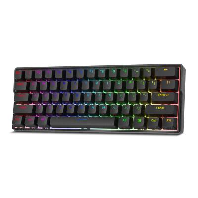 China Kemove DK61 Wireless Mechanical Keyboard RGB Gaming Keyboard 60% Shade Wireless Mechanical Keyboard DK61 Black Red-Brown Blue Switch for sale