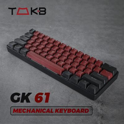 China Wireless Drop Shipping TMKB GK61 Key Mini Teclado Gamer Wireless Con Luces Mini Teclado Mecanico Programlanabilir Klavye for sale