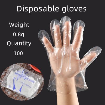 China Custom Clear Food Disposable Plastic Hand Gloves Transparent Disposable PE Gloves for sale