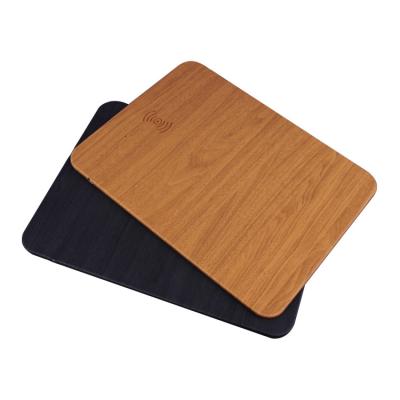 China Wood Grain Radio Mouse Pad Fast Charging Mobile Phone Charging Gaming Smooth Non-slip Bottom Mouse Pad for sale