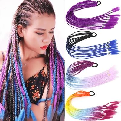 China Colorful Adult/Child Ponytail Hair Twist Braid Headdress Hair Braiding Accessories Simple Elastic Hair Band Hair Accessories 60cm For Kids for sale