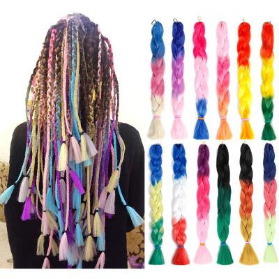 China African Hair Braiding Styles High Temperature Treatment Synthetic Elephant Braids Ombre Elephant Hair Wigs Private Label Braid Jumbo Braiding Hair for sale