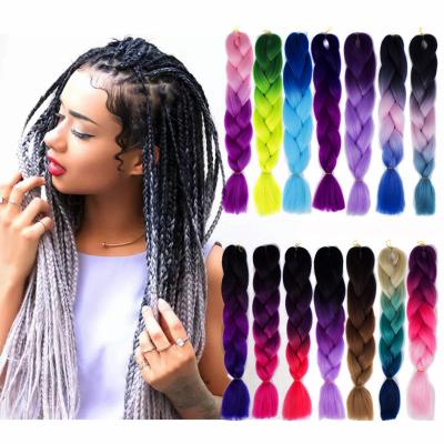 China African Hair Braiding Styles Wholesale Dreadlocks Style Pop Hip Color Gradient Color Gradient Synthetic Braiding Hair Wigs Long Braid African Jumbo Hair Wigs for sale