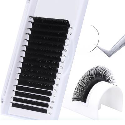 China Natural Soft Individual Eye Lash Extensions J Since C D Curve Lash Extensions Individuals Mixed 7-15mm Lash Tray Individual Mink for sale