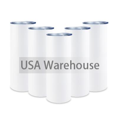 China Viable USA Warehouse Hot Sale 20oz White Empty Sublimation Tumbler Double Wall Stainless Steel Drinking Mugs Metal Mug for sale