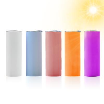 China Straight Lean UV Heat Press 30oz Stainless Steel Double Wall Rose Viable Blue Orange Purple Sublimation UV Changing Tumblers for sale