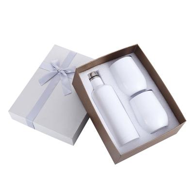 China Viable Wholesale Wall Insulated Wine Tumbler Cup 500ml Double Wine Tumbler Wine Bottle 12oz Gift Set for sale