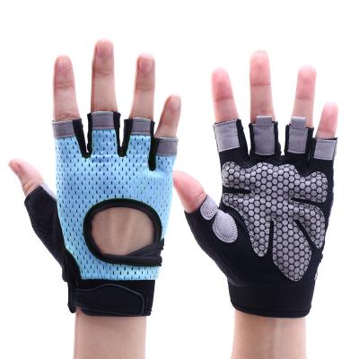 China Custom Printing Logo Safety Gloves For Women And Men Half Finger Bike Motorcycle Gym Sports Protective Gloves Good Quality Health Gloves for sale