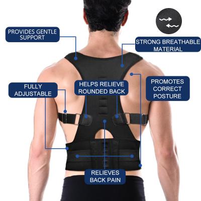 China Professional Posture Corrector With Magnet Hot Sale New Products Magnetic Adjustable Shoulder Posture Corrector Comfortable Back Brace In Back Support for sale