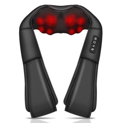 China Hot Selling PU+ABS Amazon Neck Shoulder Body Massager Magnetic Belt Pain Relief Electric Heating Back Pain for sale