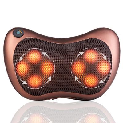 China PU Electric Vibrating Soft Travel Neck Support Relax Magnetic Car Massage Pillow Massager for sale