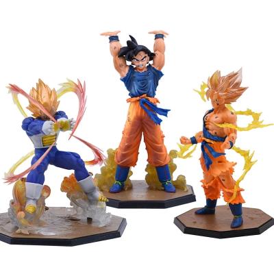 China Cartoon Toy (No Figure Box) 3 Action Number Zero Toy Super Saiyan Figures DBZ Veget Styles Son Gokou Genki Dama Spirit Bomb Model for sale