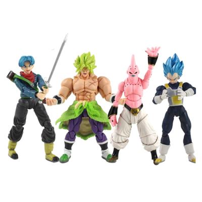 China Broly Vegeta Super Trunks DBZ Styles Action Numbers Cartoon Toy 3 Saiyan Blue Hair Majin Buu Boo Anime Model Toys Saiyan for sale