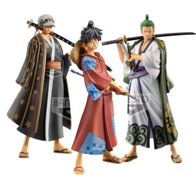 China Japanese Anime PVC Figure 3 Styles DXF One Piece Funny Luffy Zoro Trafalgar Law Figure for sale