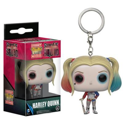 China Action Number Quinn Clown The Joker Harley Quinn Keychain Toys From Toy Funk Pop Suicide Squad Cartoon 4cm for sale