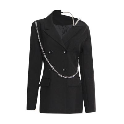 China TWOTWINSTYLE Breathable Casual Thin Solid Backless Blazer Casual Thin Solid Backless Female Blazers for sale