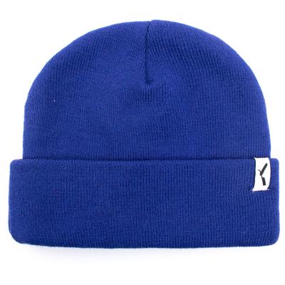 China Royal Blue Acrylic COMMON Ski Custom Knit Skull Beanie Beanie Hat for sale