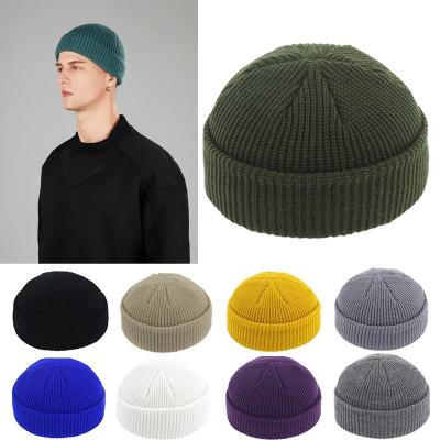 China JOINT Winter Warm Mens Plain Beanie Knitted Custom Fisherman Beanie Hat for sale