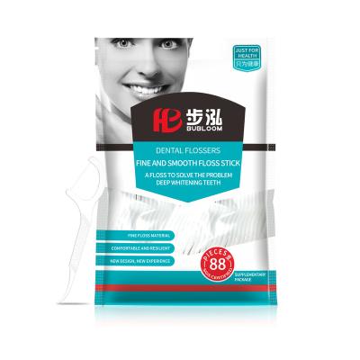 China SGS 2020 High Quality Authentication Cleansing Oral Flosser Flosser Stick 88 Branches for sale