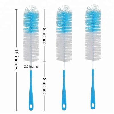 China 3-Pack Sustainable Long Bottle Cleaning Brush For Narrow Neck Beer , Wine Kombucha for sale