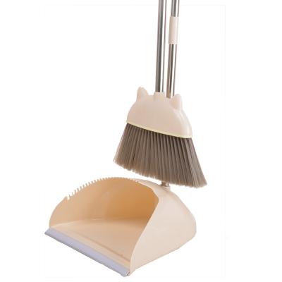 China Home Used Broom and Dustpan Set Lobby Lightweight Upright Broom and Dustpan SET for sale