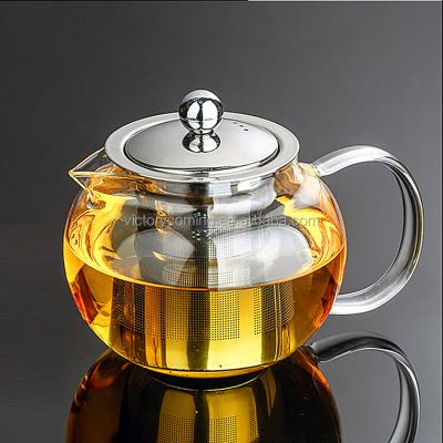 China 800ml Teapot Safe Teapot Stovetop Teapot All-in-One Dismountable Viable Infuser, Blooming and Loose Leaf Teapots Glass Teapot for sale