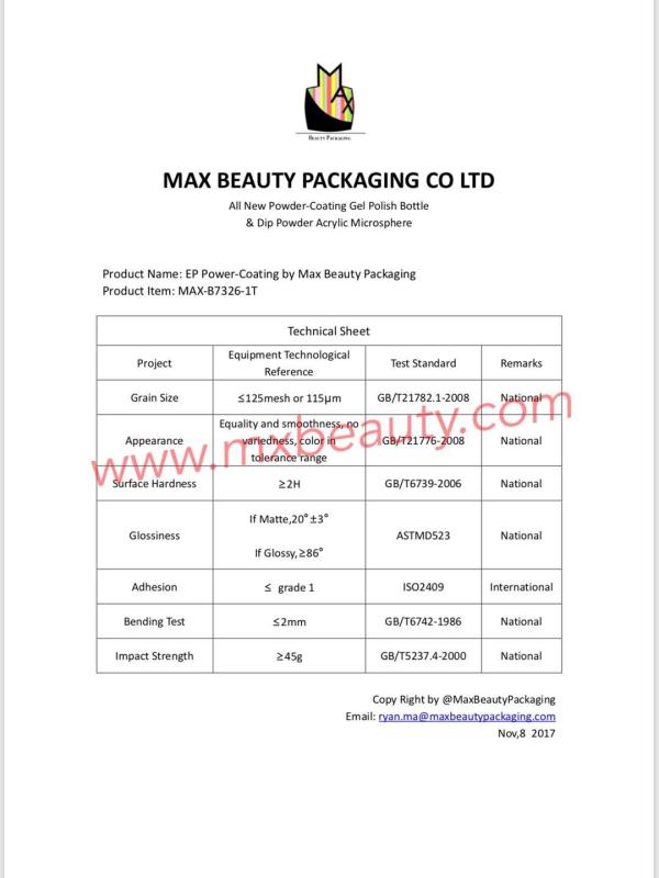  - MAX BEAUTY PACKAGING CO LTD