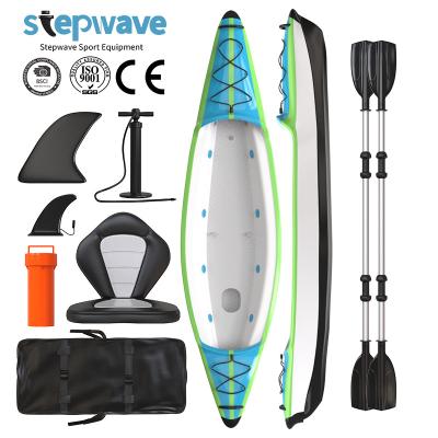 China original factory price 2 person custom inflatable kayak canoe 0.9mm PVC drop stitch foldable kayak for fishing for sale