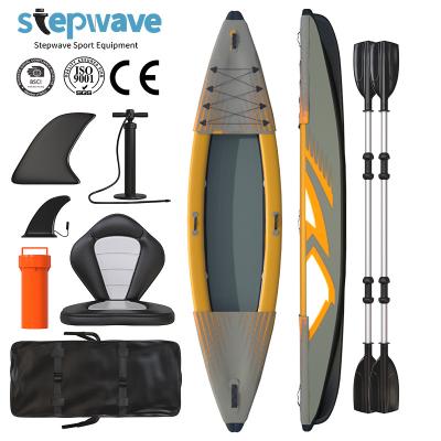 China 0.9mm PVC Drop Stitch 3 Person Surfing Inflatable Kayak For Sale 2 Person Fishing Kayak for sale