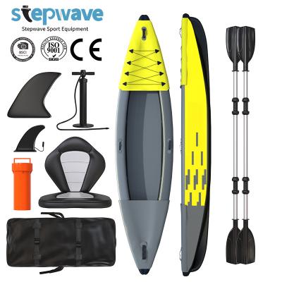 China original factory price 2 person custom made 0.9mm pvc kayak canoe fold drop stitch inflatable kayak for fishing for sale