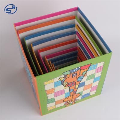 China Custom DIY Printing Kids Cardboard TOY Sunrise New Well Designed Nesting Stacking Blocks for sale