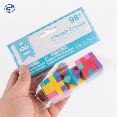 China Wholesale Creative Jigsaw Puzzle Toy Mini 3D DIY Eraser Promotional Manufacturers Kids Gift Jigsaw Eraser for sale