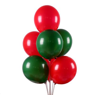 China Modern Rubber Christmas Balloons Mall Atmosphere Red Dark Green Christmas Balloon Decoration supplies10Inch2.2G for sale