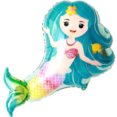 China Modern Tropical Seahorse Starfish Mermaid Lobster Shark Octopus Fish Ocean Balloon Dolphin Dolphin Foil Balloon for sale