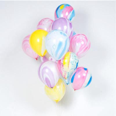 China Decortation factory direct sales12Inch Featured Agate Balloon Printing Cloud Balloon Featured Painting Around Glass Balloon for sale