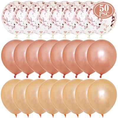 China Amazon Modern Hot Sale 12 Inch Ball Set Rose Gold Sequin Confetti Balloon Clear Paper Set for sale