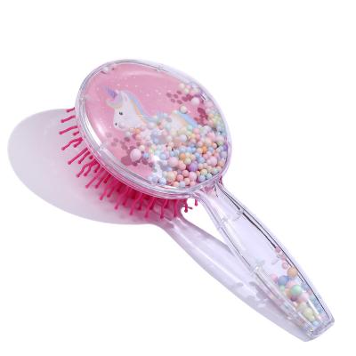 China Wholesale Modern Colorful Female Bristle Nylon Hair Brush Wet Curly Round Transparent Hair Scalp Massage Comb Wet Detangle Brush for sale