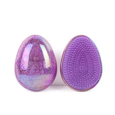 China Hot Selling Bling Tooth Hair Comb Egg Massage Compact Hot Starry Wide Makeup Knot Knot Hair Straightening Comb for sale