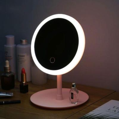 China Factory Supply Smart Standing Lighted Vanity LED Decoration Make Up Cosmetic Mirror With Ring Lights for sale