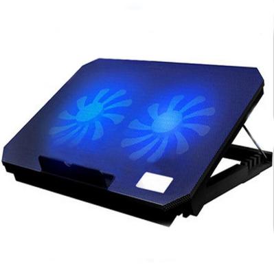 China Wholesale Adjustable Gaming Laptop Cooler With 2 Fans Air Cooling Pad Notebook Radiator Base for sale