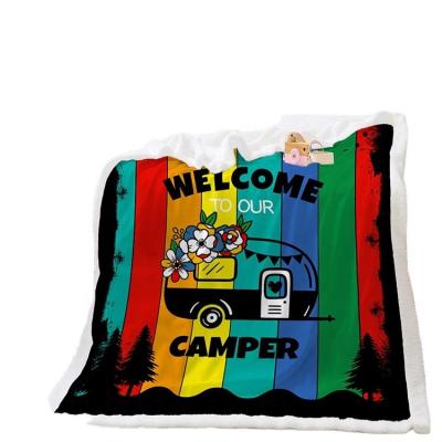 China High density Autumn Winter Wholesale New Hot Selling Microfiber United Fashion 100% Polyester Knitted Throw Blanketcamping caravan for sale